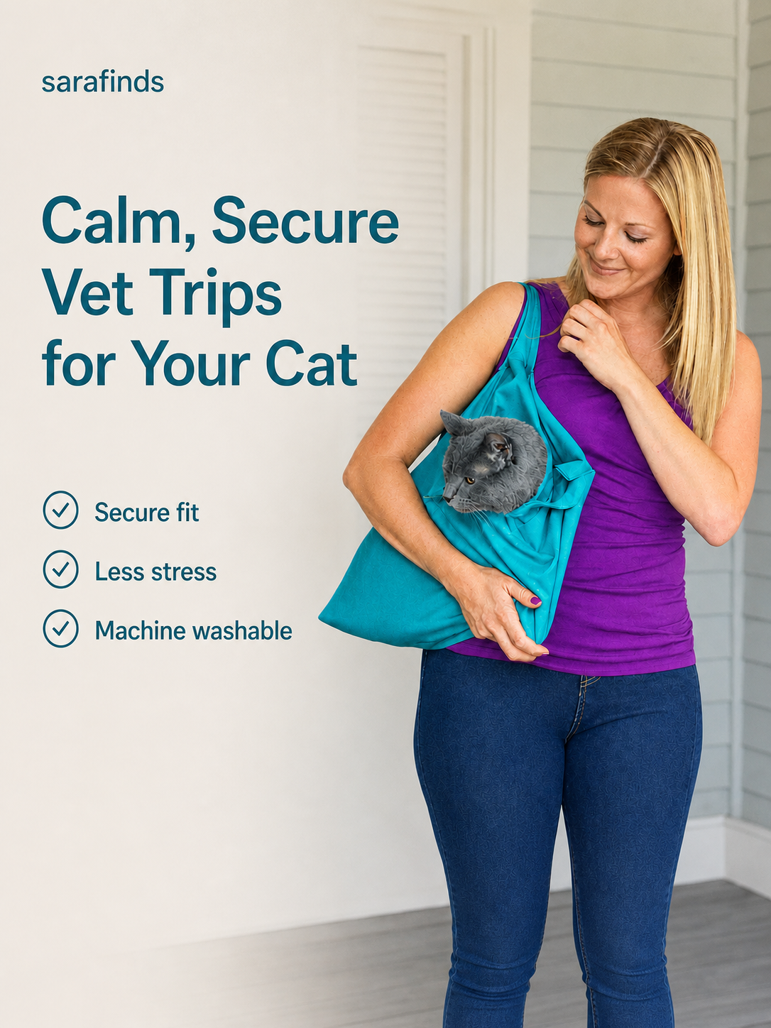 sarafinds-ai-calmcarry-v2-1: CalmCarry Cat Sling — calm, secure vet trips