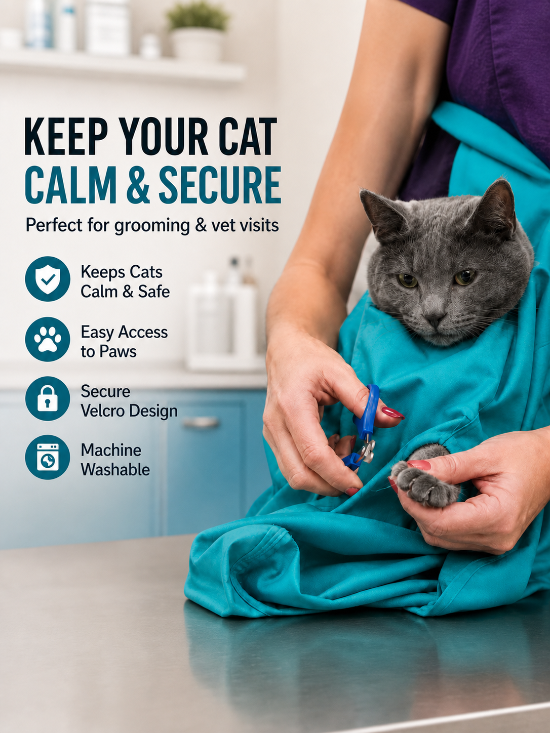 sarafinds-ai-calmcarry-v2-2: CalmCarry Cat Sling — calm grooming and nail care