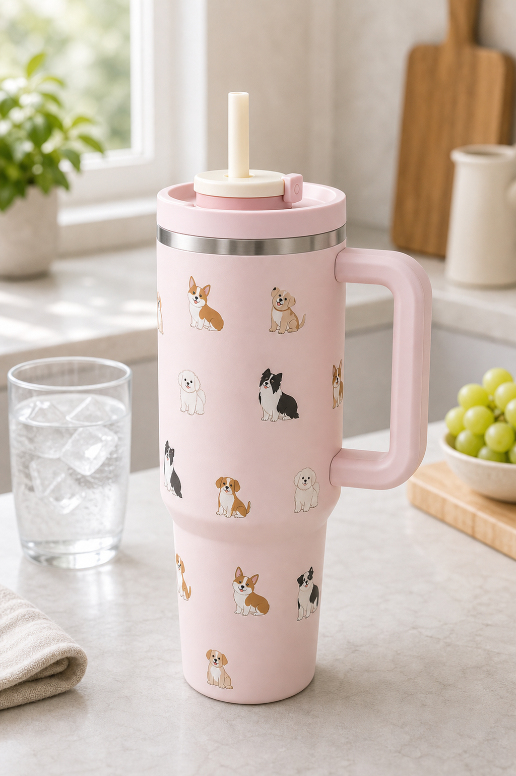 BigSip 1L Handle Cold Tumbler - Dog Print 1L
