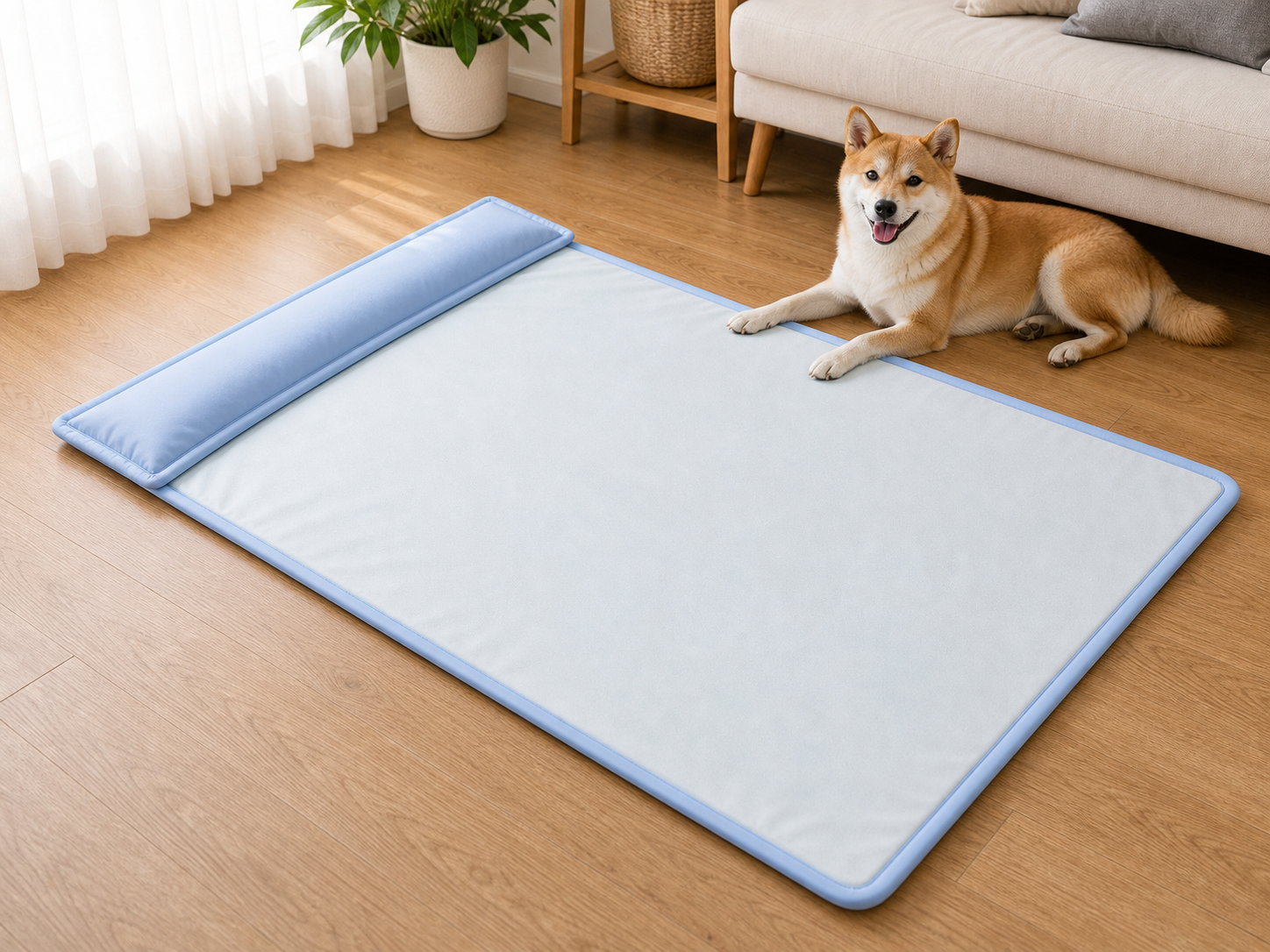 PawCool Ice-Silk Pet Cooling Mat - Thin 1.7 cm / L 97 x 66 cm