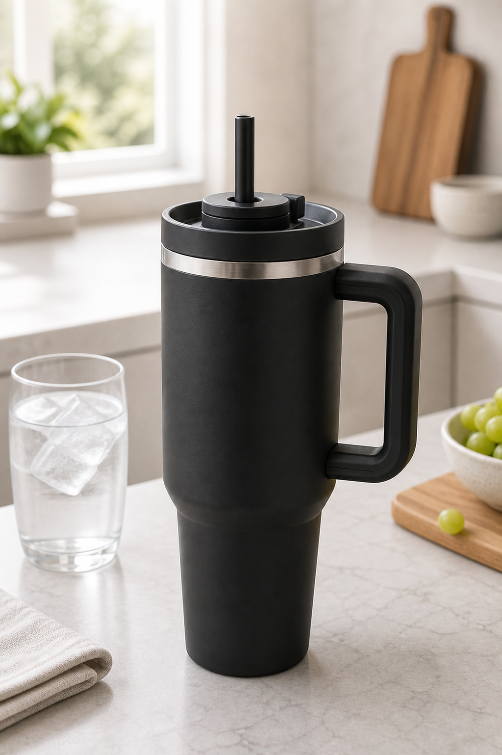 BigSip 1L Handle Cold Tumbler - Black 900 ml