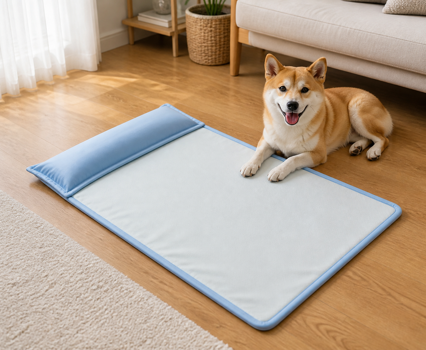 PawCool Ice-Silk Pet Cooling Mat - Thin 1.7 cm / M 67 x 47 cm