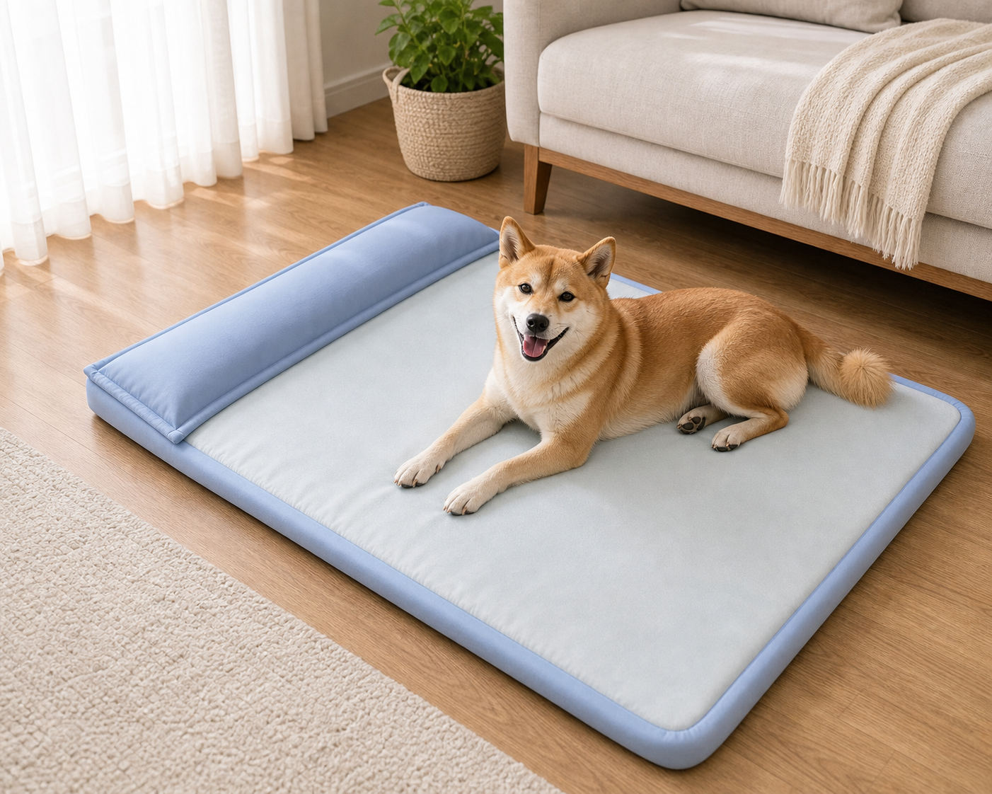 PawCool Ice-Silk Pet Cooling Mat - Plush 4 cm / M 67 x 47 cm