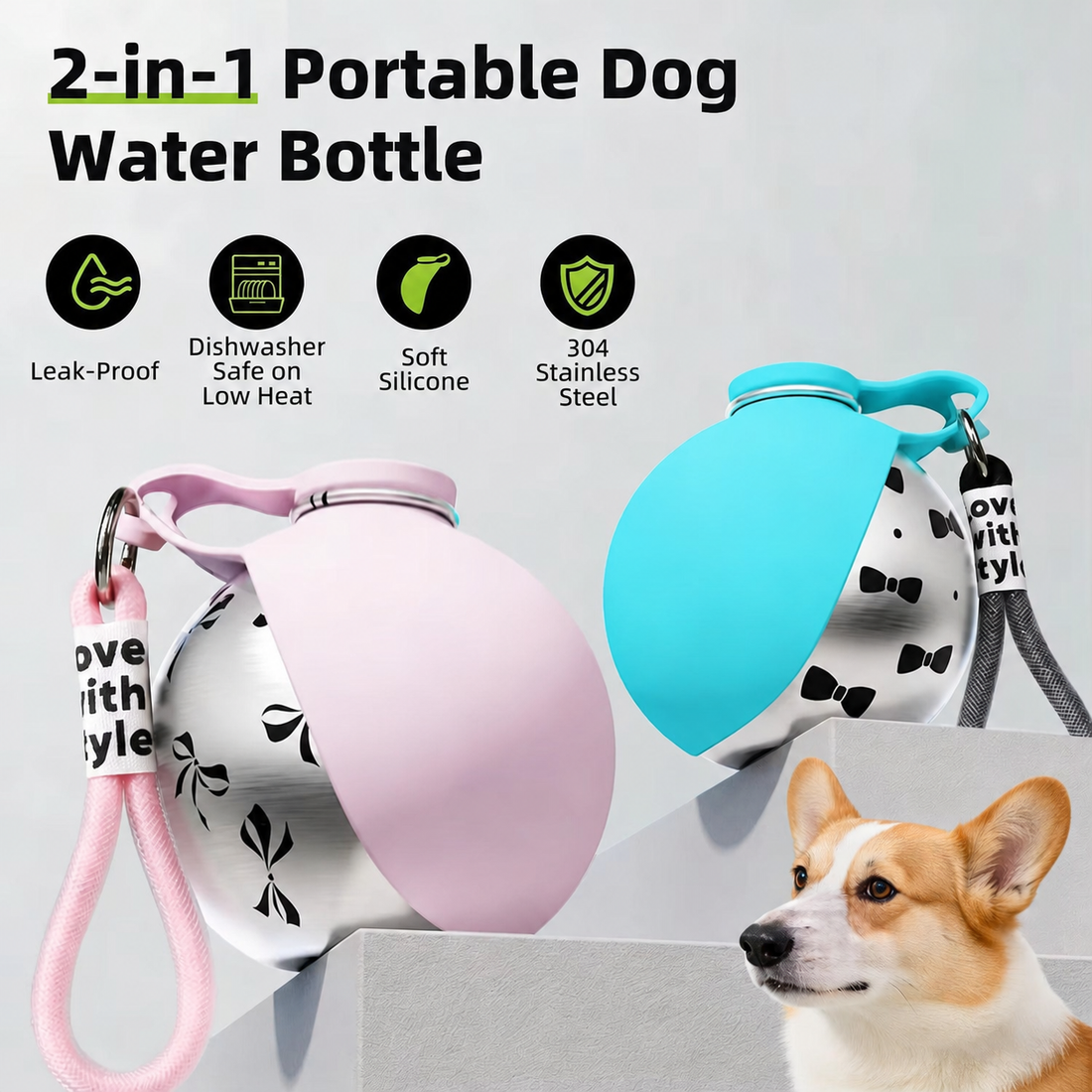 TrailSip 2-in-1 Dog Water Bottle