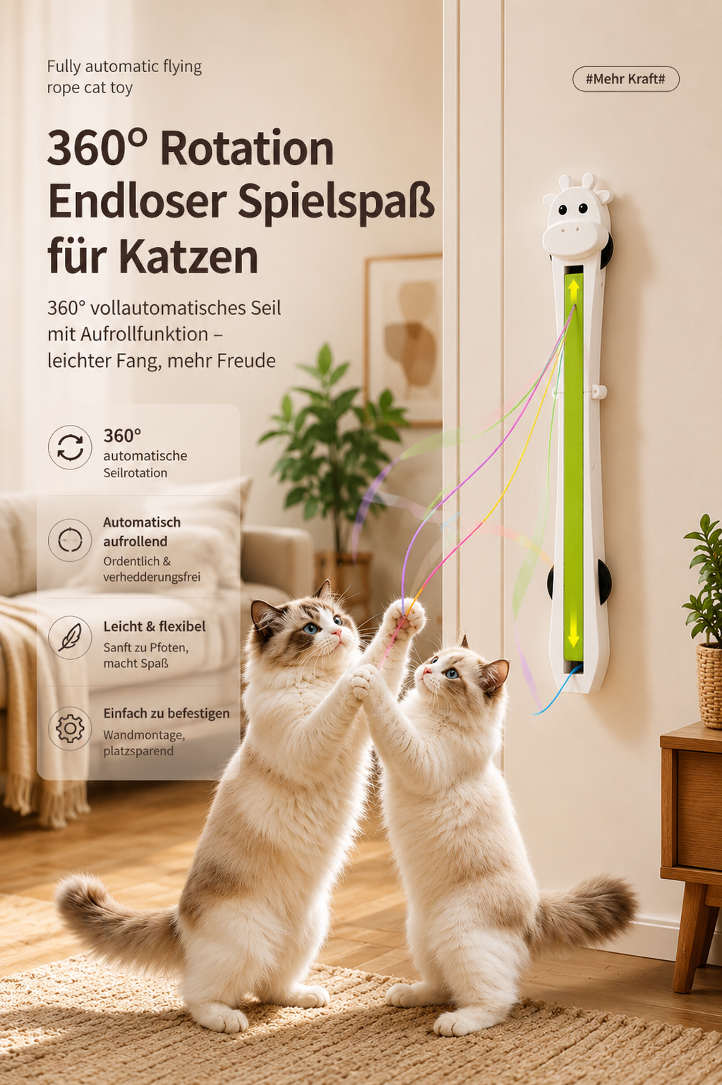 DoorWhisk automatisches fliegendes Seil-Katzenspielzeug